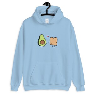 Avocado on Toast Love Unisex Hoodie, Avocado Addict Hooded Sweatshirt, Couple Gift, Best Friend Gift, Gift for Her, Vegan Gift, Avotoast image 5