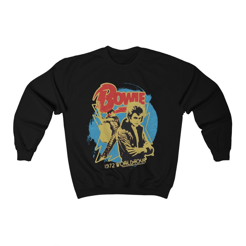 Bowie Sweatshirt Band Tee 70s Music Vintage Sweatshirt Etsy