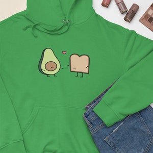 Avocado on Toast Love Unisex Hoodie, Avocado Addict Hooded Sweatshirt, Couple Gift, Best Friend Gift, Gift for Her, Vegan Gift, Avotoast image 6