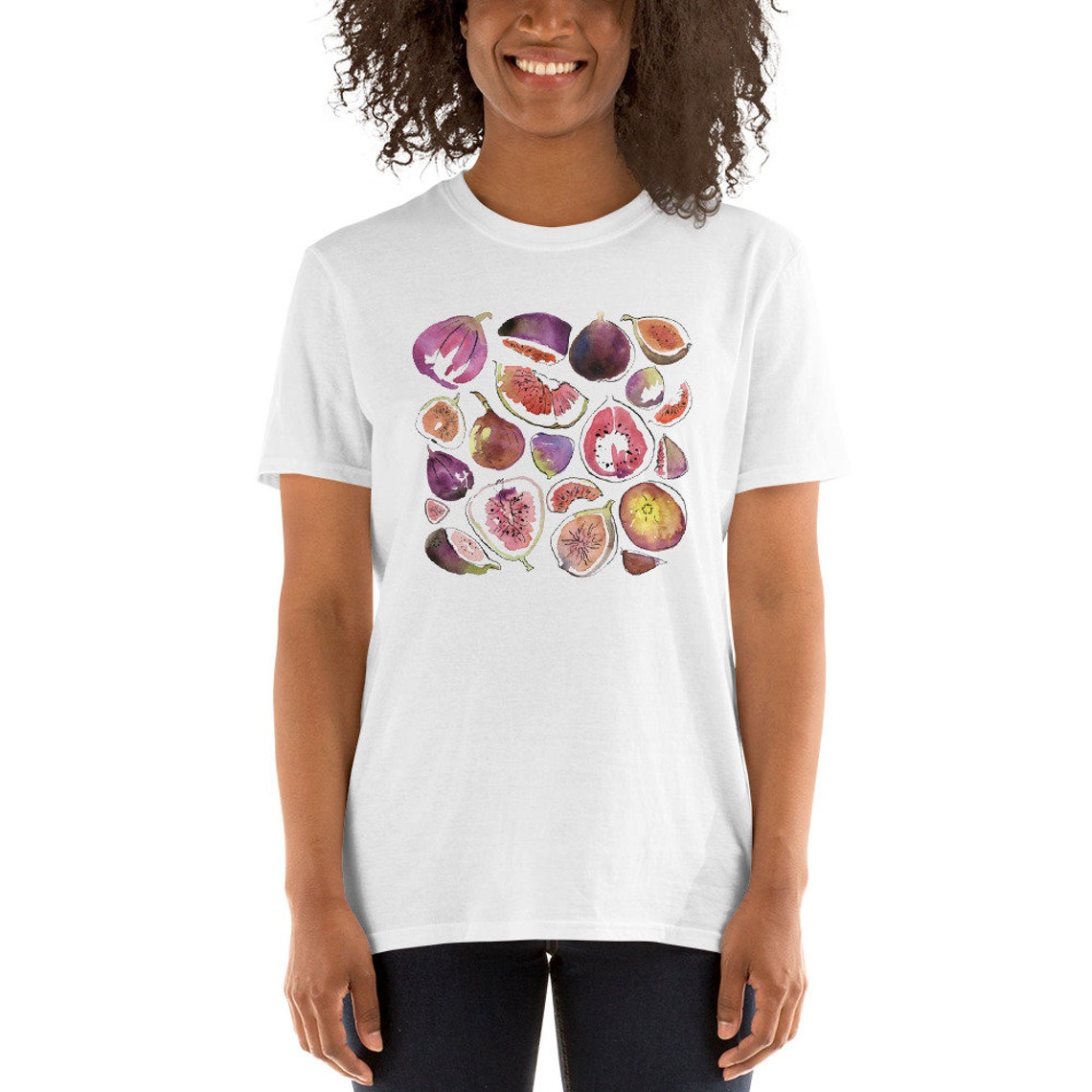 Figs T Shirt Abstract Botanical Tee Fruit Tshirt Vegan Etsy