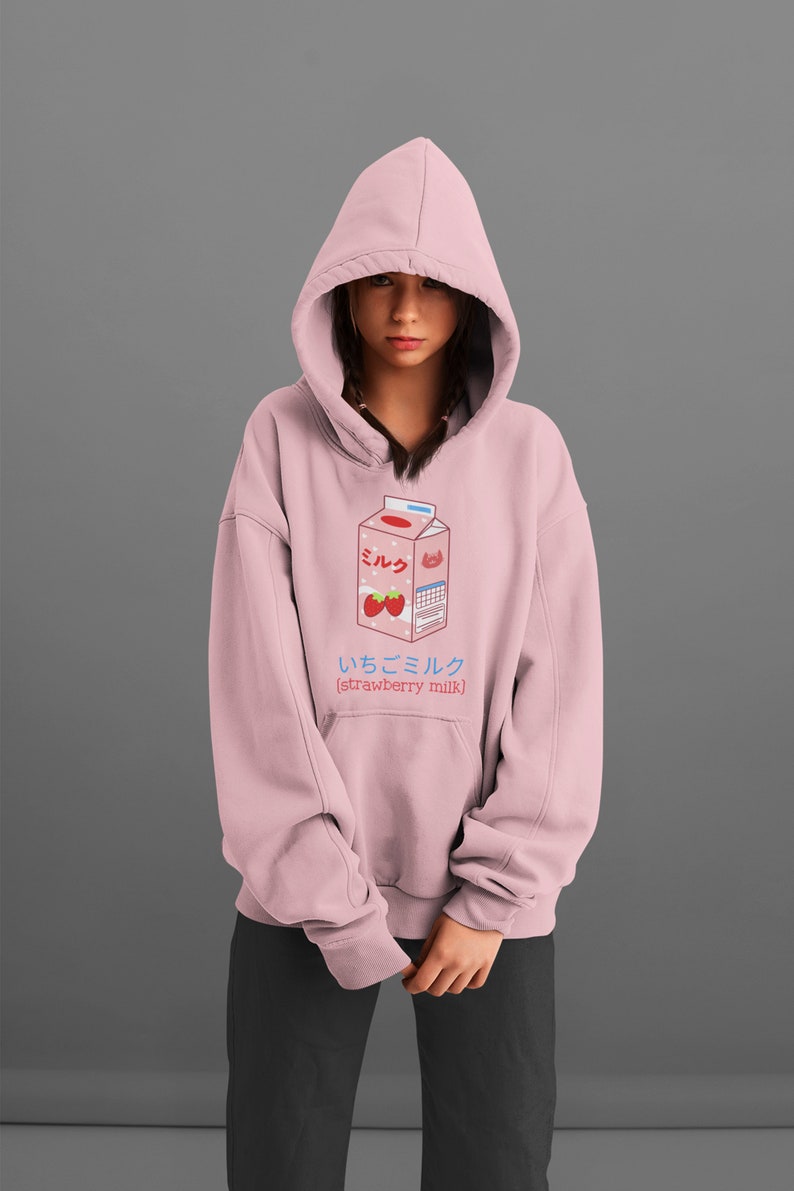 Japanese Strawberry Milk Unisex Hoodie Cute Kawaii Clothing | Etsy