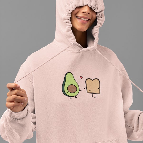 Avocado on Toast Love Unisex Hoodie, Avocado Addict Hooded Sweatshirt, Couple Gift, Best Friend Gift, Gift for Her, Vegan Gift, Avotoast