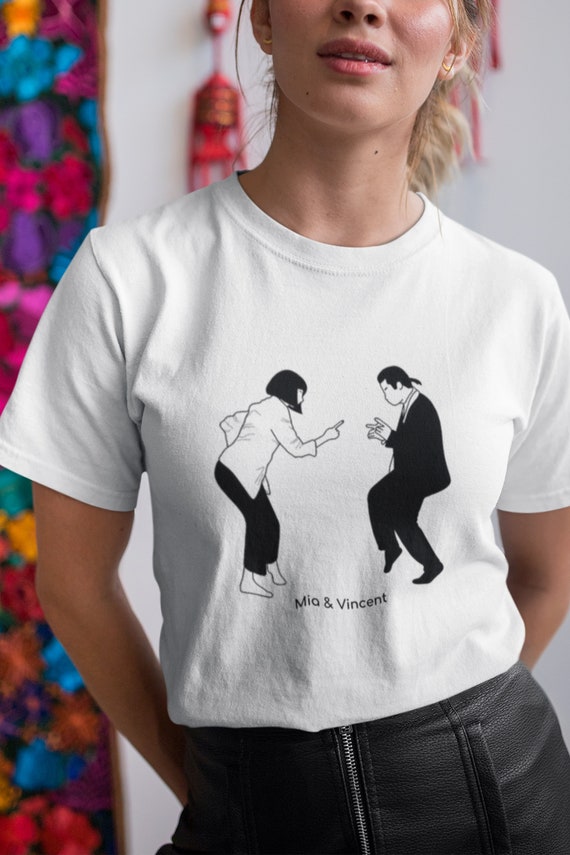 Mia Vincent T shirt Aesthetic T Shirt Mia Wallace Vincent Vega Cult Movie Etsy
