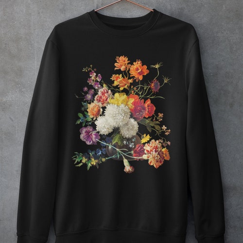 Sweat-shirt floral vintage - Sweat-shirt fleur esthétique - Pull botanique - Sweat-shirt Cottagecore - Pull romantique