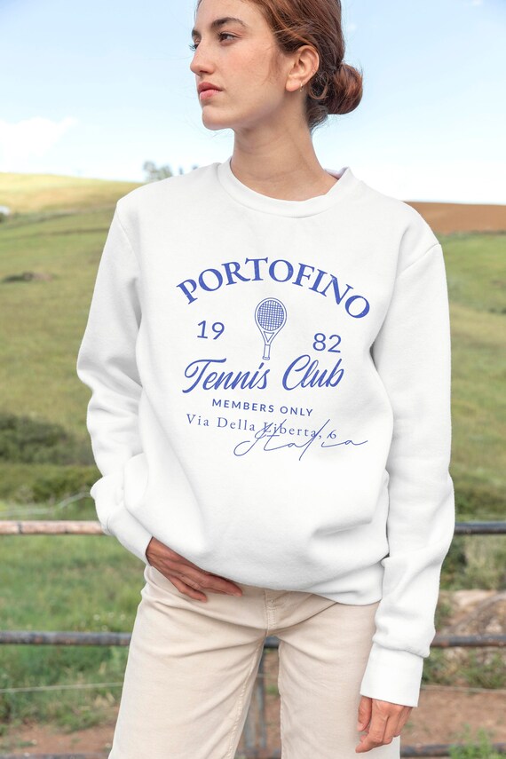 Tennis Club Sweatshirt Retro Vintage Crewneck Trendy Oversized Sweater Sport Aesthetic Jumper Old Money Clothing Gift for Tennis Player Etsy Ireland