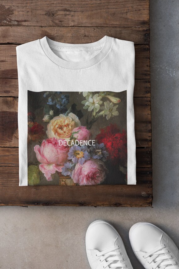 Decadence T shirt Aesthetic T Shirt Vintage Flowers Art Shirt Floral Tshirt Tumblr Clothing Etsy UK