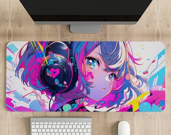 Anime Desk Mat Aesthetic Desk Decor Gaming Desk Accessories Large Extended Mouse Pad Japanese XXL Mouse Pad