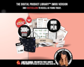Bestsellers Canva Digital Products Library with Master-Resell-Rights (MRR) and Private Label Rights (PLR) to Sell on Etsy for Passive Income