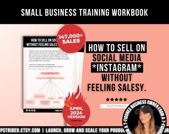 How To Sell On Social Media and Instagram Without Feeling Salesy eBook, Selling On Instagram Marketing Strategies Guide, Instagram Guide