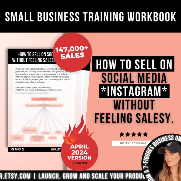 How To Sell On Social Media and Instagram Without Feeling Salesy eBook, Selling On Instagram Marketing Strategies Guide, Instagram Guide