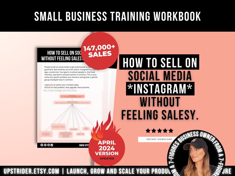 How To Sell On Social Media and Instagram Without Feeling Salesy eBook, Selling On Instagram Marketing Strategies Guide, Instagram Guide image 1