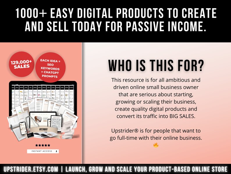 1000 Digital Products Ideas To Create And Sell Today For Passive Income, Etsy Digital Downloads Small Business Ideas and Bestsellers to Sell image 7