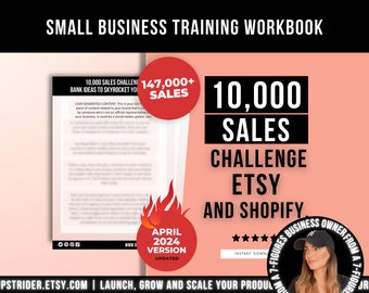 Sell on Etsy and Shopify Website Guide, How To Sell on Etsy, Etsy Shop Planner to Skyrocket Your Sales, Sales Challenge for Small Business