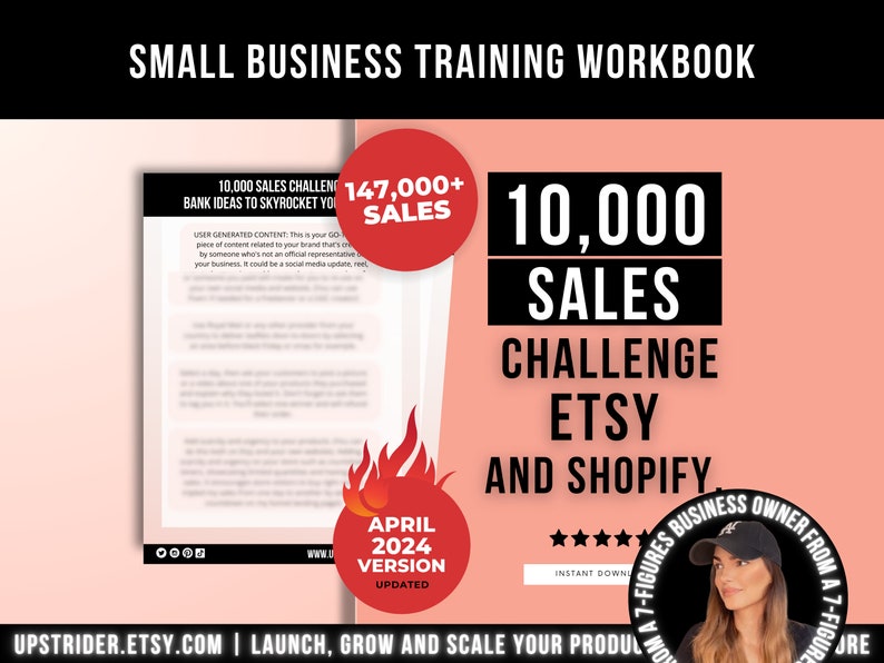 Sell on Etsy and Shopify Website Guide, How To Sell on Etsy, Etsy Shop Planner to Skyrocket Your Sales, Sales Challenge for Small Business image 1