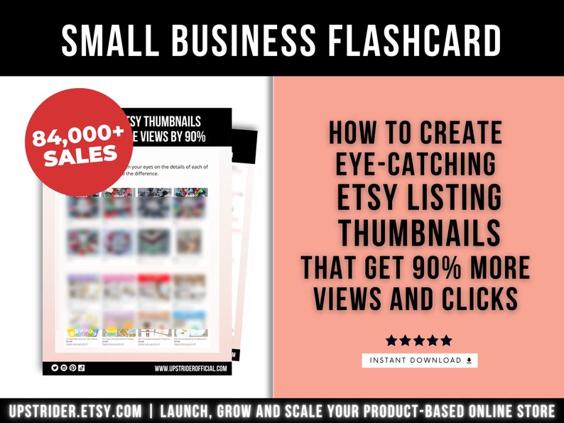 Eye-Catching Etsy Listing Thumbnails That Get 90% More Views and Clicks, Etsy Small Business FlashCard, Listing Thumbnail Guide for Etsy image 1