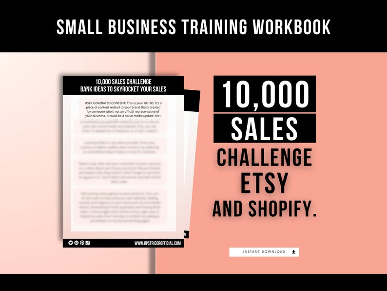 Sell on Etsy and Shopify Website Guide, How To Sell on Etsy, Etsy Shop Planner to Skyrocket Your Sales, Sales Challenge for Small Business image 1