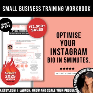 Instagram Account Optimisation Small Business FlashCard, How To Optimise Instagram Bio, Instagram Social Media Help Small Business Marketing