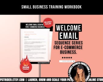 Welcome Email Sequence Template For Product-based & E-commerce Business, Welcome Email Swipe Files, Etsy and Shopify Email List Scripts