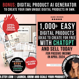 1000 Digital Products Ideas To Create And Sell Today For Passive Income, Etsy Digital Downloads Small Business Ideas and Bestsellers to Sell afbeelding 1