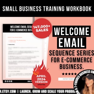 Welcome Email Sequence Template For Product-based & E-commerce Business, Welcome Email Swipe Files, Etsy and Shopify Email List Scripts