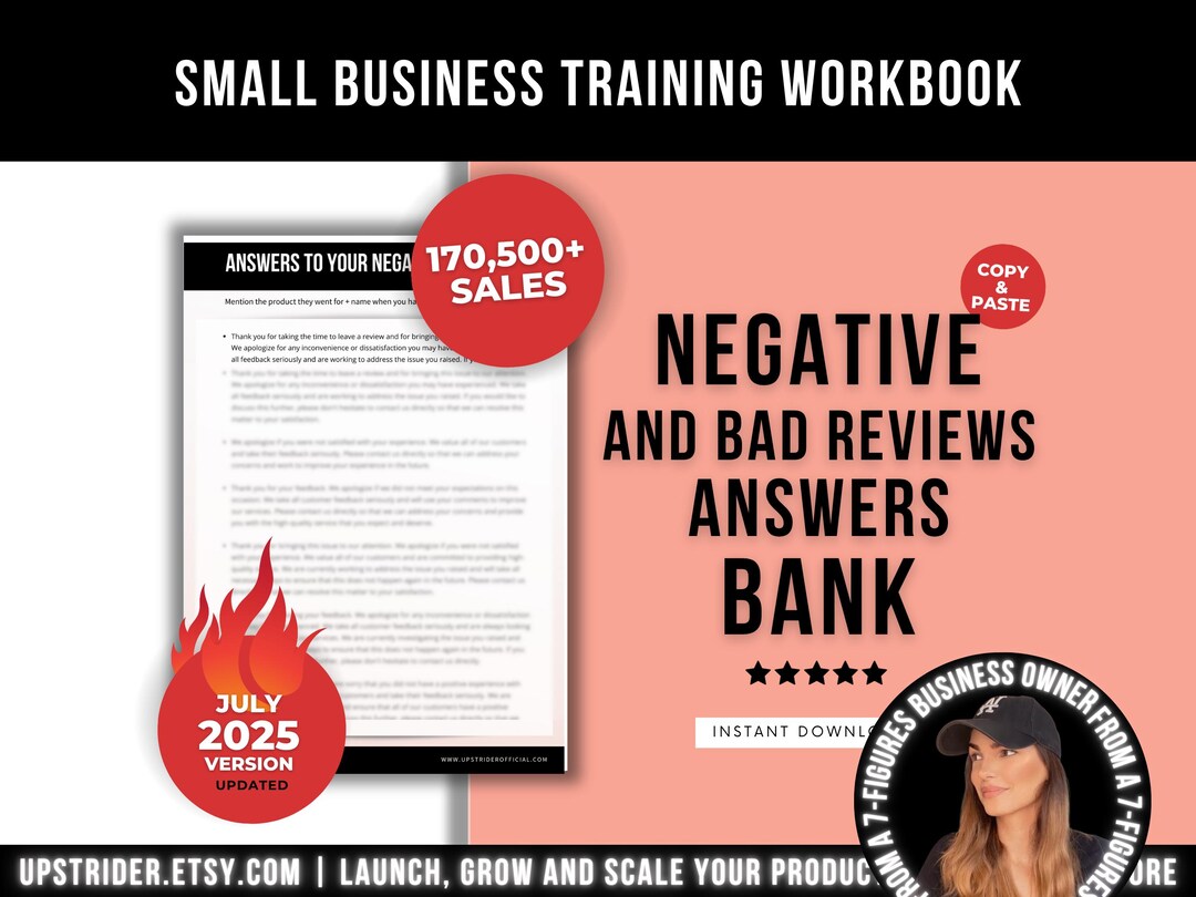 The Ultimate Negative Reviews Responses Examples Template, Etsy and ...