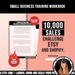 Sell on Etsy and Shopify Website Guide, How To Sell on Etsy, Etsy Shop Planner to Skyrocket Your Sales, Sales Challenge for Small Business