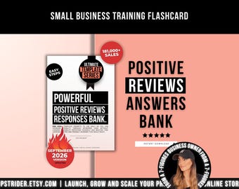 The Ultimate Positive Reviews Responses Examples Template, Etsy and Business Answers Prompts Bank For 5 stars Reviews, Feedback Answers