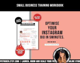 Instagram Account Optimisation Small Business FlashCard, How To Optimise Instagram Bio, Instagram Social Media Help Small Business Marketing