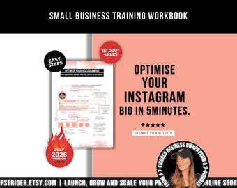 Instagram Account Optimisation Small Business FlashCard, How To Optimise Instagram Bio, Instagram Social Media Help Small Business Marketing