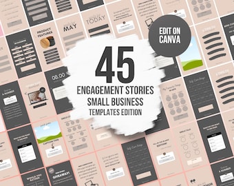 Instagram Engagement Story Templates In Nude, Pack of 45 Nude Story IG Templates, Small Business Feed Tool, Instagram Engagement Booster