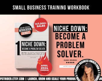 How to Niche Down And Solve Problems Workbook, Find Your Profitable Niche in 1h, Marketing Etsy And Shopify Seller Guide, Business Workbook