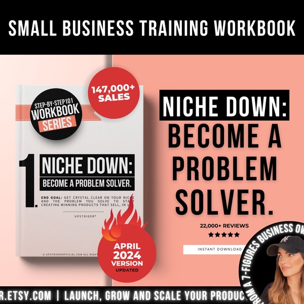 How to Niche Down And Solve Problems Workbook, Find Your Profitable Niche in 1h, Marketing Etsy And Shopify Seller Guide, Business Workbook