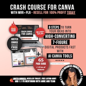 Crash Course for Canva with Master Resell and Private Label Rights, Done-for-You Canva Course to Resell for 100% Profit, MRR & PLR Guide