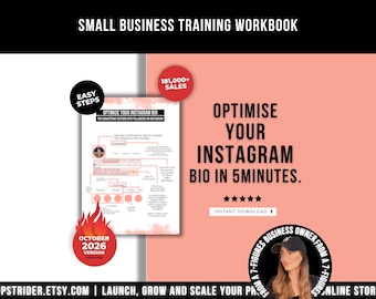 Instagram Account Optimisation Small Business FlashCard, How To Optimise Instagram Bio, Instagram Social Media Help Small Business Marketing