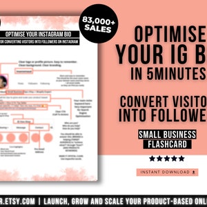 Instagram Account Optimisation Small Business FlashCard, How To Optimise Instagram Bio, Instagram Social Media Help Small Business Marketing image 2
