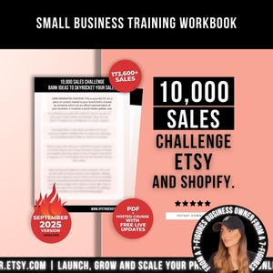 Sell on Etsy and Shopify Website Guide, How To Sell on Etsy, Etsy Shop Planner to Skyrocket Your Sales, Sales Challenge for Small Business