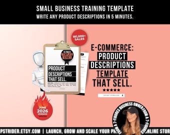 How To Write Listing Product Descriptions That Sell Template Cheat Sheet, Writing Effective High Converting Product Descriptions Worksheet