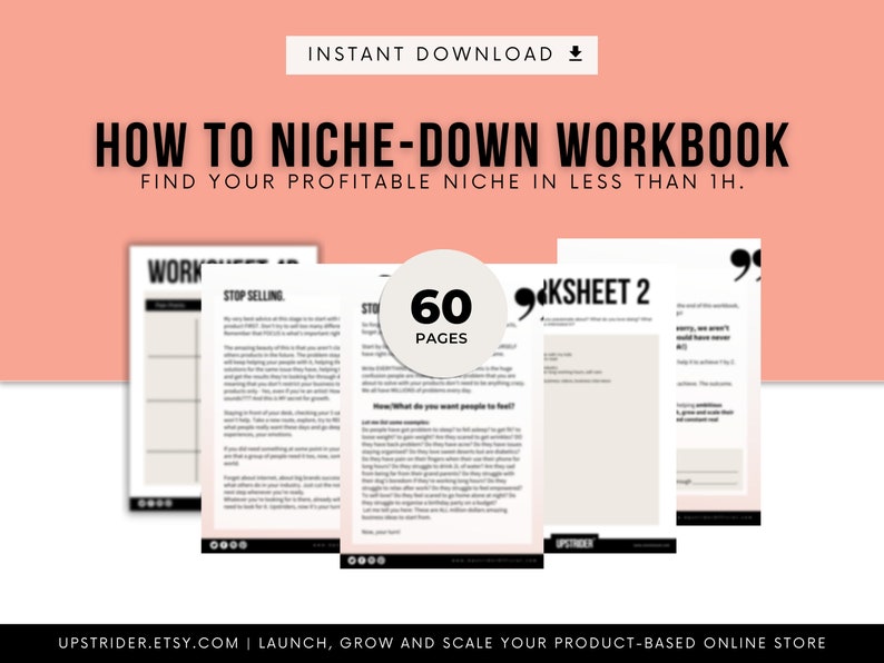 How to Niche Down And Solve Problems Workbook, Find Your Profitable Niche in 1h, Marketing Etsy And Shopify Seller Guide, Business Workbook image 4