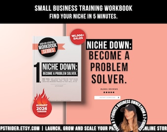 How to Niche Down And Solve Problems Workbook, Find Your Profitable Niche in 1h, Marketing Etsy And Shopify Seller Guide, Business Workbook