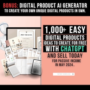 1000 Digital Products Ideas To Create And Sell Today For Passive Income, Etsy Digital Downloads Small Business Ideas and Bestsellers to Sell