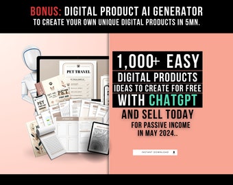 1000 Digital Products Ideas To Create And Sell Today For Passive Income, Etsy Digital Downloads Small Business Ideas and Bestsellers to Sell