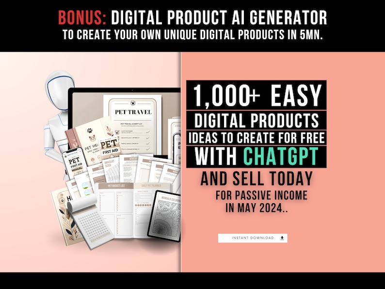 1000 Digital Products Ideas To Create And Sell Today For Passive Income, Etsy Digital Downloads Small Business Ideas and Bestsellers to Sell afbeelding 1