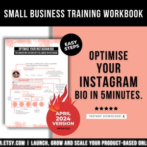 Instagram Account Optimisation Small Business FlashCard, How To Optimise Instagram Bio, Instagram Social Media Help Small Business Marketing image 1