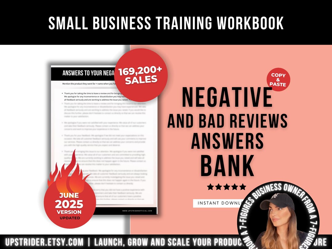 The Ultimate Negative Reviews Responses Examples Template, Etsy and ...