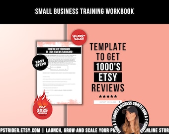 How To Get Thousands of Etsy Reviews Small Business Flashcard, Selling on Etsy, Etsy Selling Simplified Guide, How To Sell On Etsy Flashcard