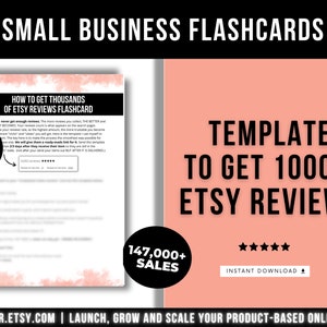 How To Get Thousands of Etsy Reviews Small Business Flashcard, Selling on Etsy, Etsy Selling Simplified Guide, How To Sell On Etsy Flashcard