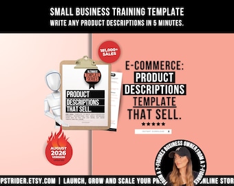 How To Write Listing Product Descriptions That Sell Template Cheat Sheet, Writing Effective High Converting Product Descriptions Worksheet