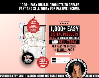 1000 ideeën voor digitale producten om vandaag te creëren en te verkopen voor passief inkomen, digitale Etsy downloads ideeën voor kleine bedrijven en bestsellers om te verkopen