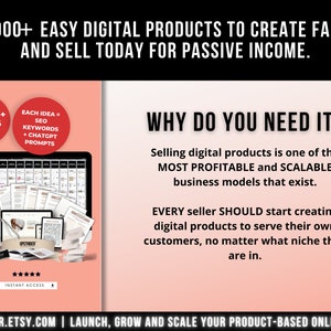 1000 Digital Products Ideas To Create And Sell Today For Passive Income, Etsy Digital Downloads Small Business Ideas and Bestsellers to Sell Bild 6