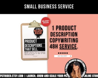 Personalised Product Listing Description Copywriting Service That Sells, Product Description Custom Writing Template for Etsy and Shopify